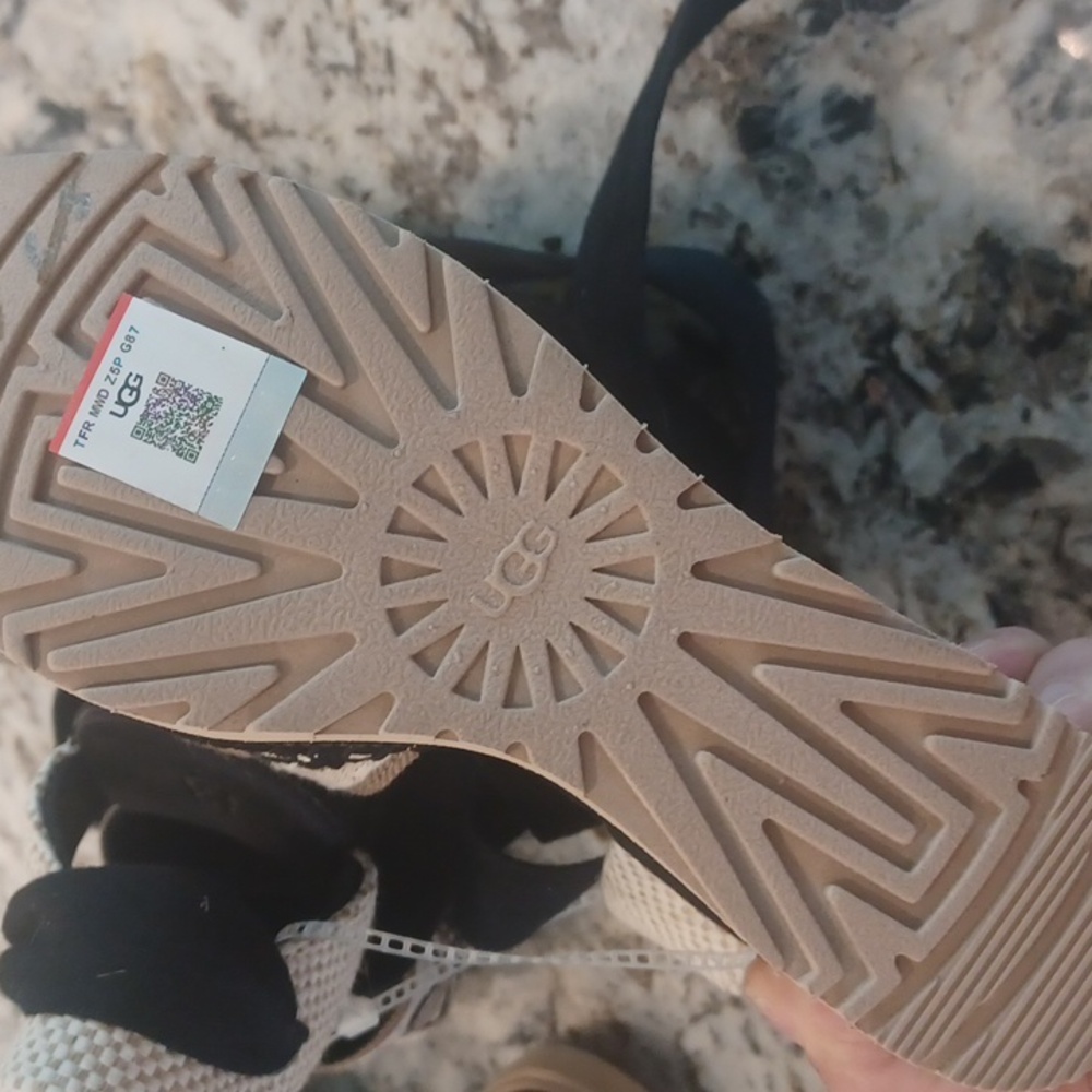 UGG ABBOT ANKLE WRAP PLATFORM WEDGE SANDALS WOMEN'S $150 - Picture 9 of 11